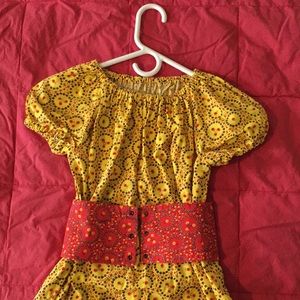 Vintage 1960s Girls Peasant Maxi Dress